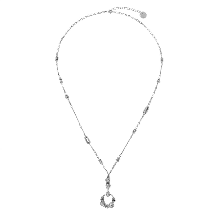 Silver 'Vintage Charm' Long Pendant Necklace