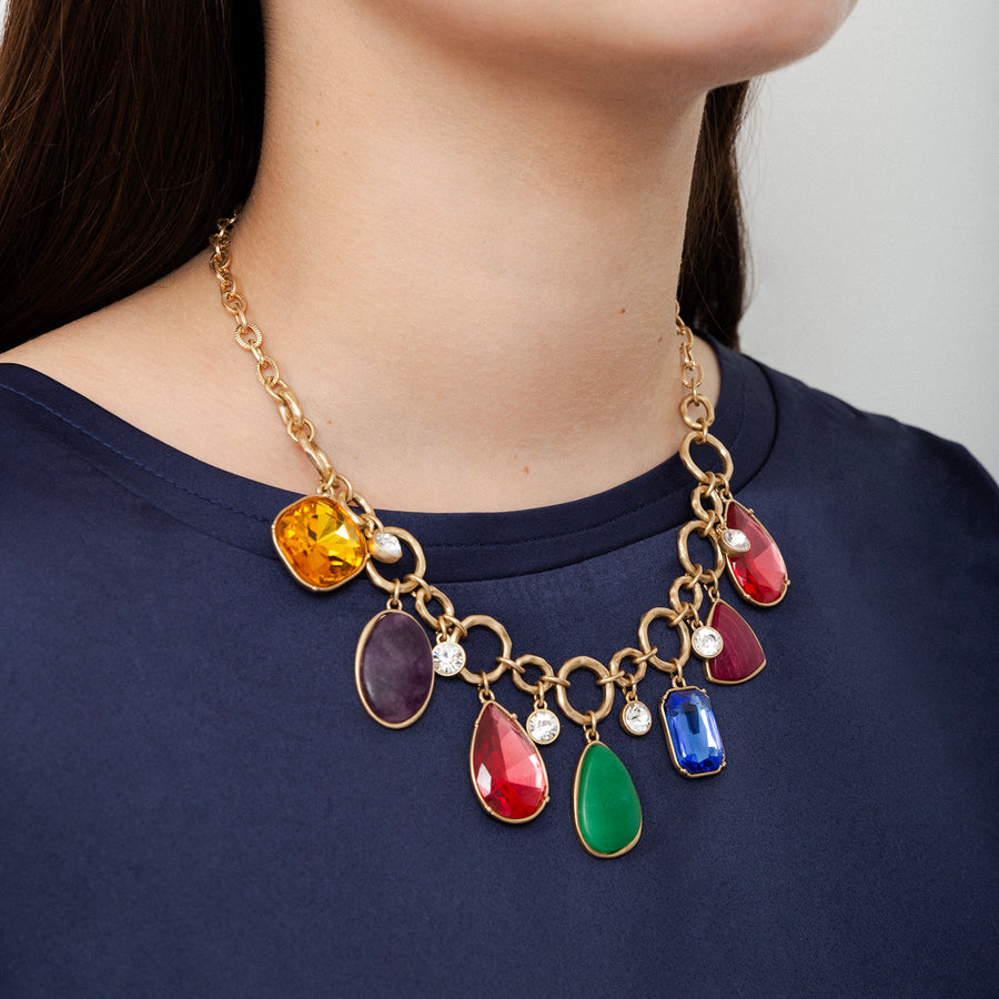 Gold 'Bejewelled' Statement Collar Necklace