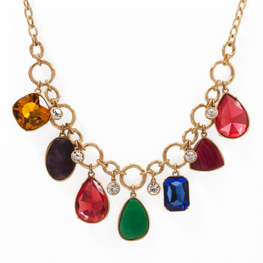 Gold 'Bejewelled' Statement Collar Necklace