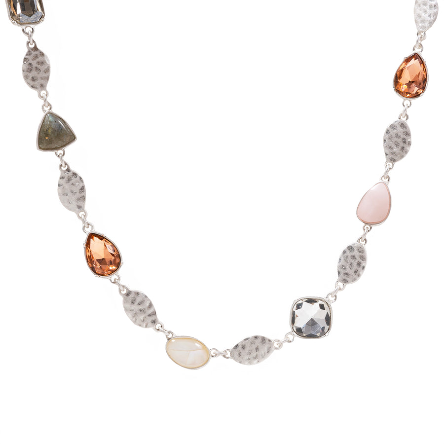 Silver 'Bejewelled' Necklace