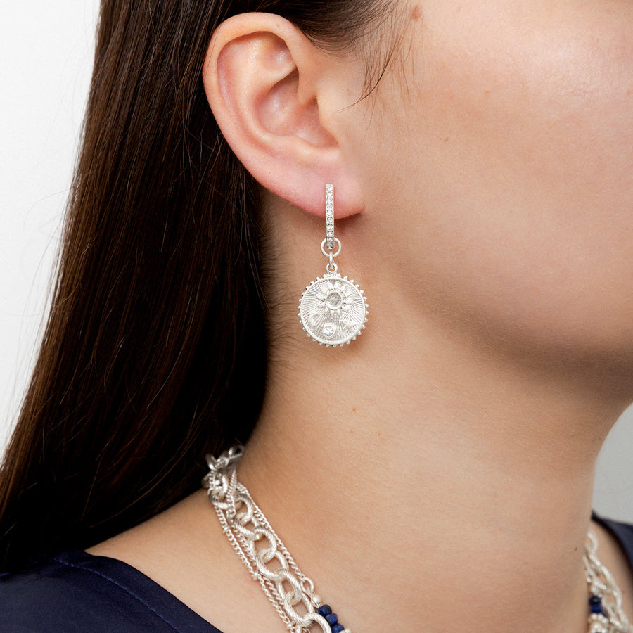 Silver 'Vintage Charm' Coin Earrings