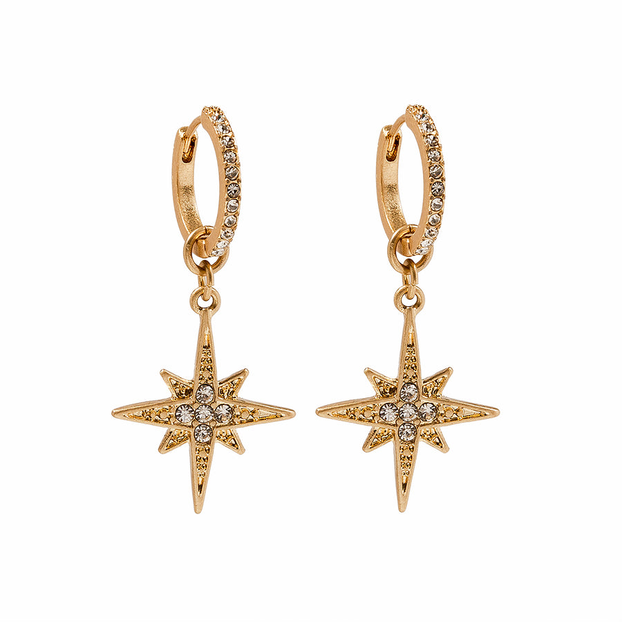 Gold 'Gothic Revival' Star Earrings