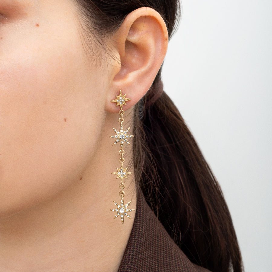 Gold 'Starstruck' Long drop Earrings