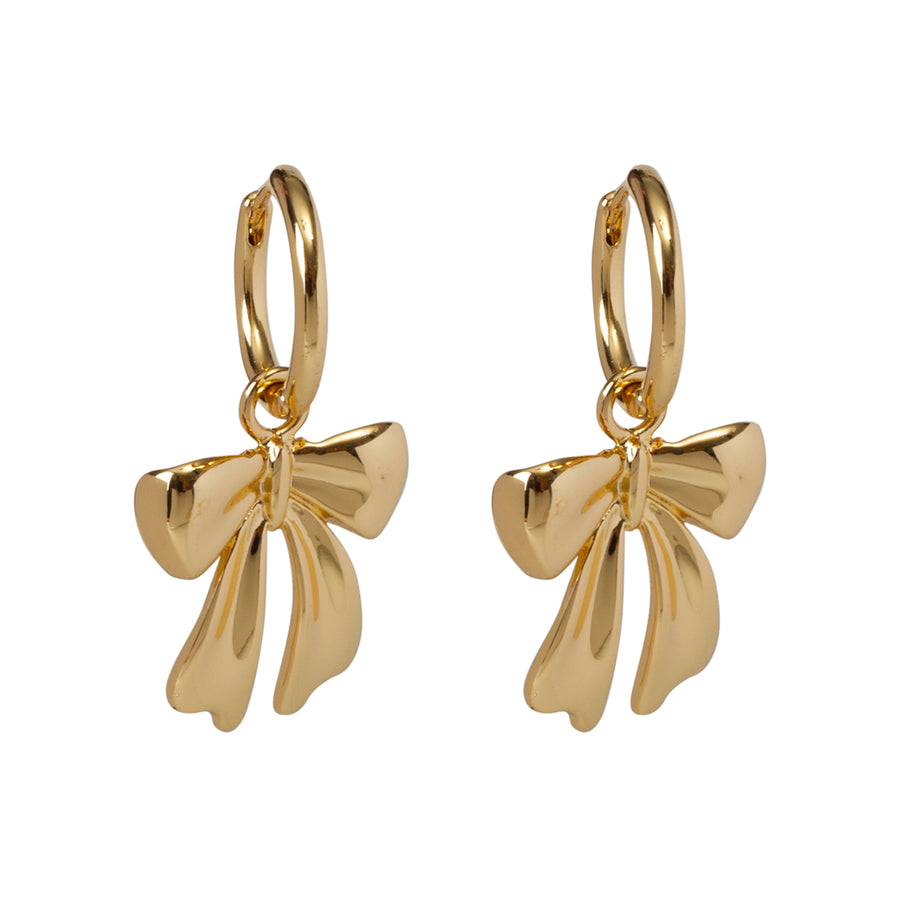 Gold 'Bow' Hoop Earrings