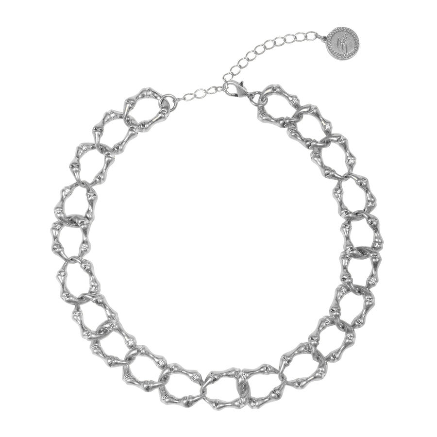 Silver 'Bamboo' Chain Necklace