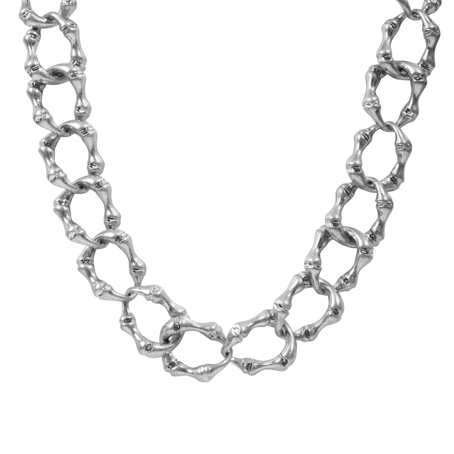 Silver 'Bamboo' Chain Necklace