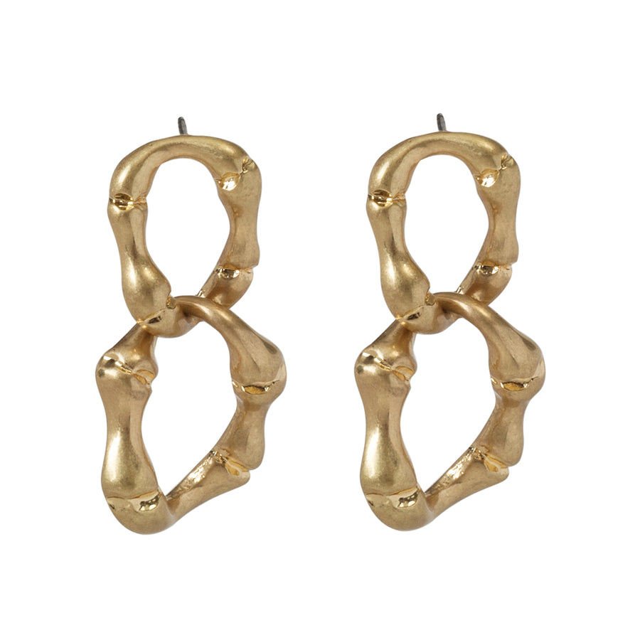 Gold 'Bamboo' Chain Earrings