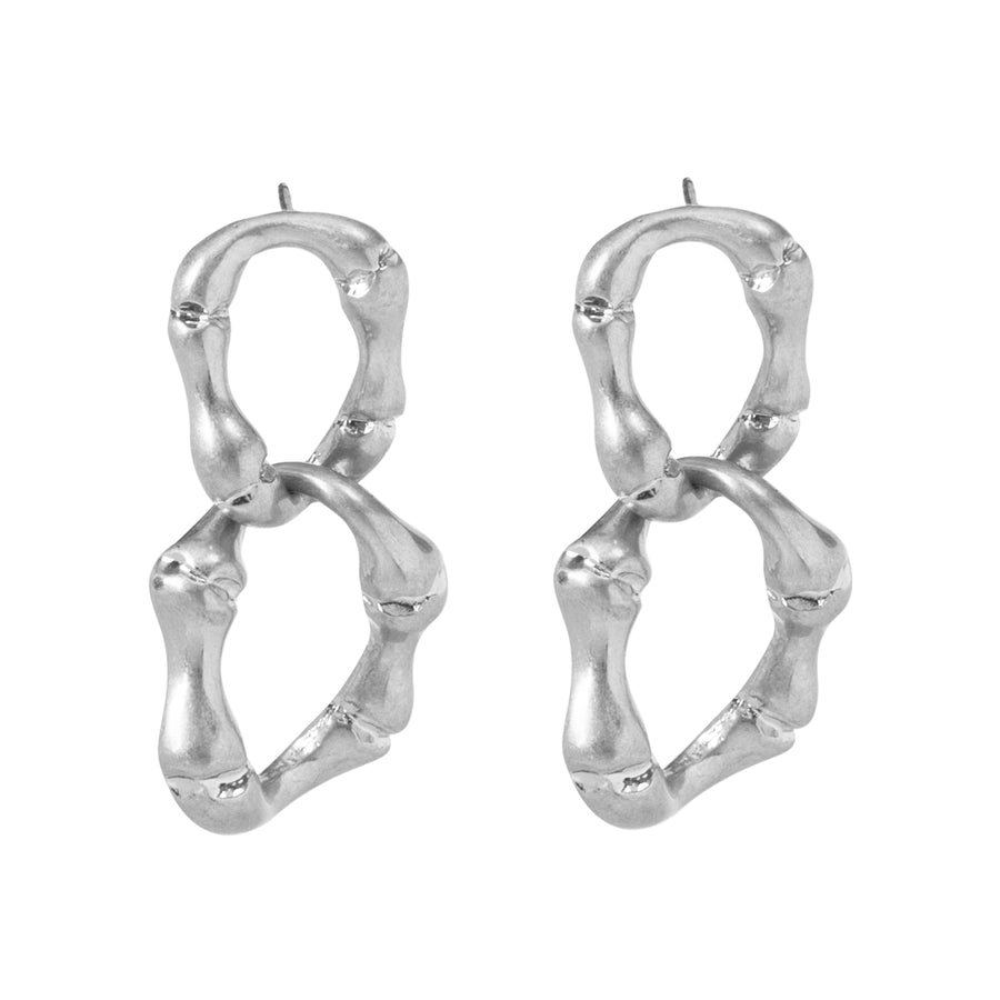 Silver 'Bamboo' Chain Earrings