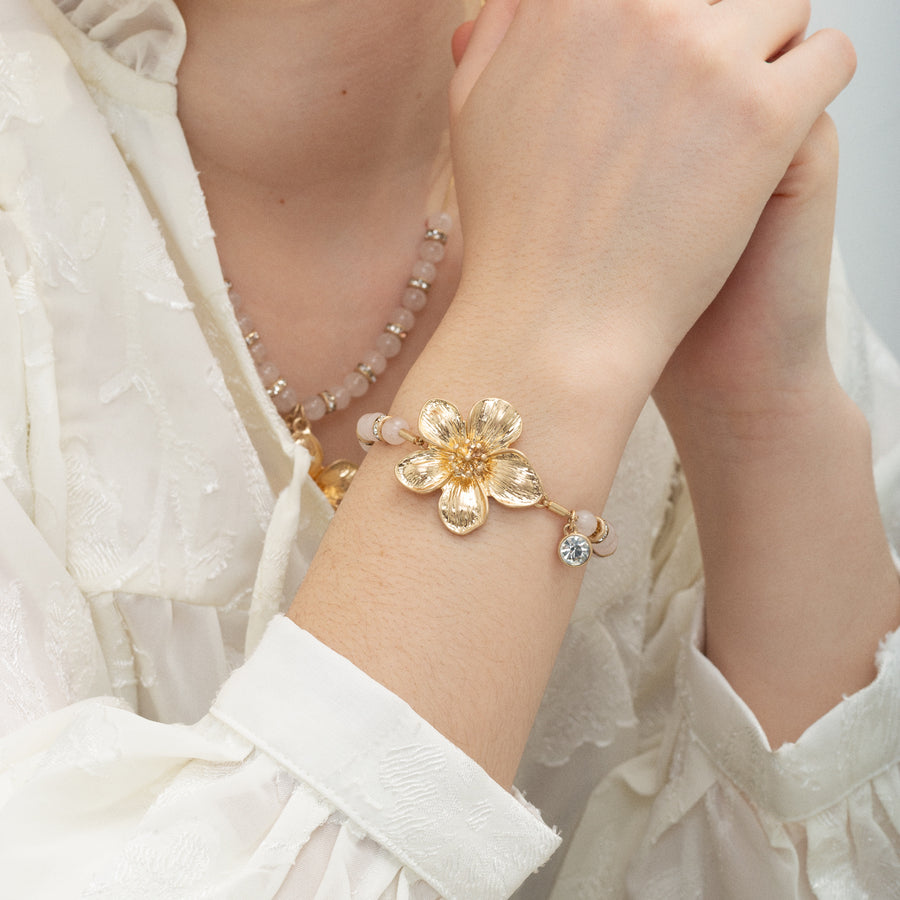 Gold 'Flower' Bead Friendship Bracelet