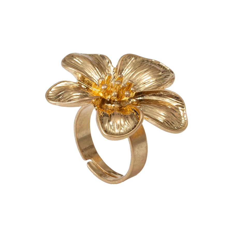 Gold 'Flower' Adjustable Ring