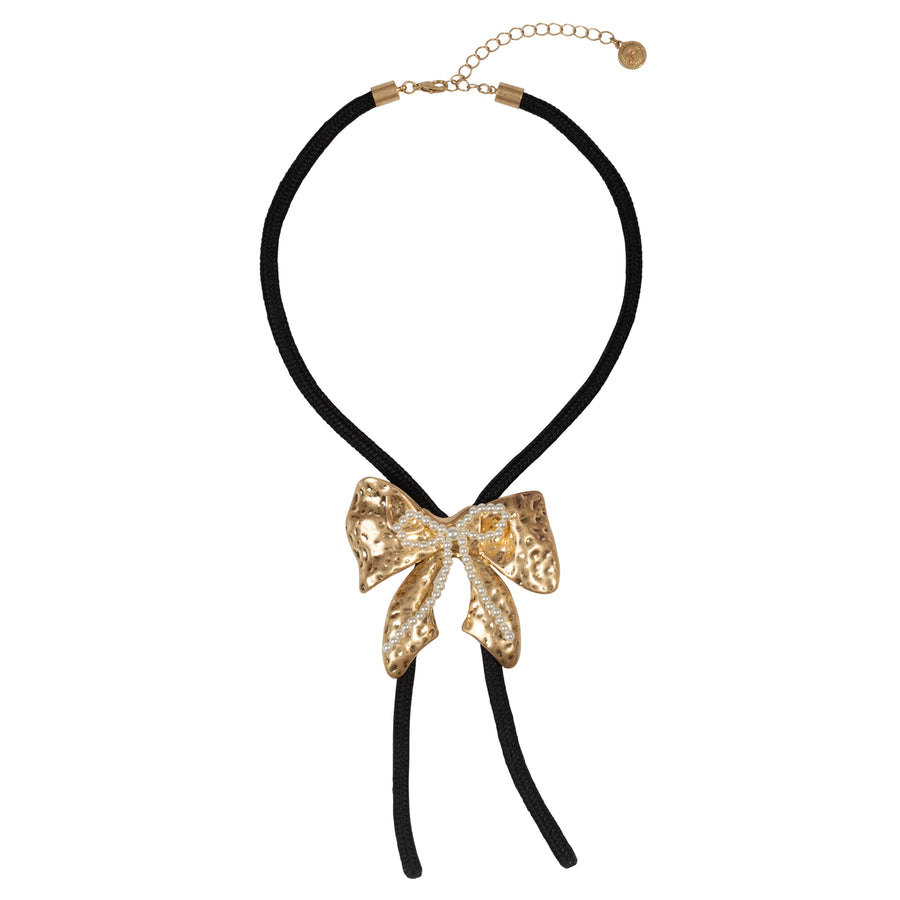 Gold 'Bow' Cord Necklace