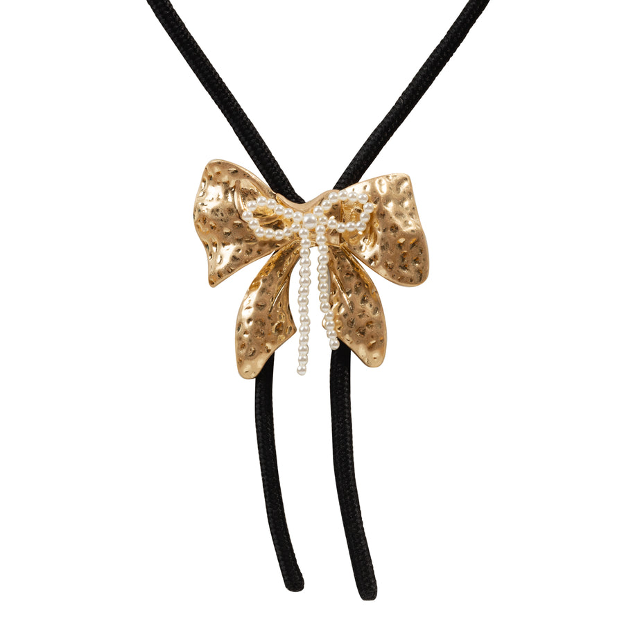 Gold 'Bow' Cord Necklace