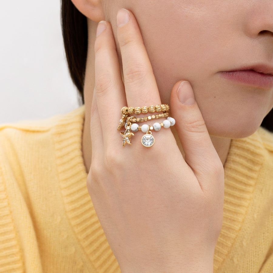 Gold 'Seaside' Ring Set