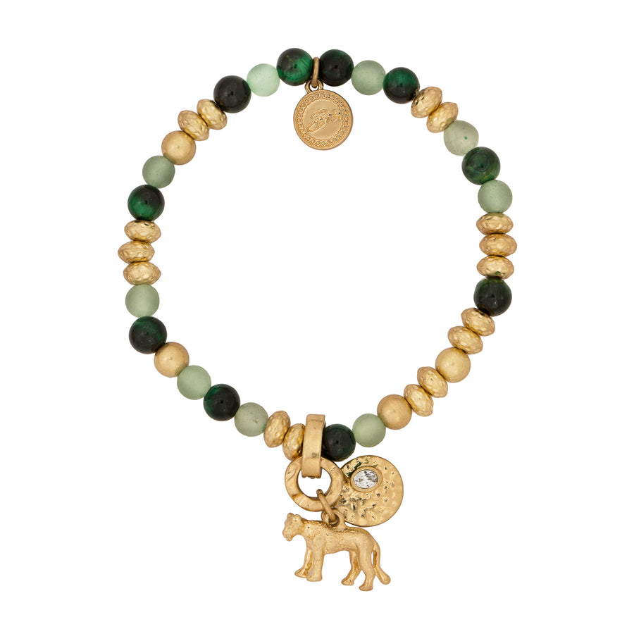 Bibi Bijoux Green 'Majesty Lioness' Charm Bracelet